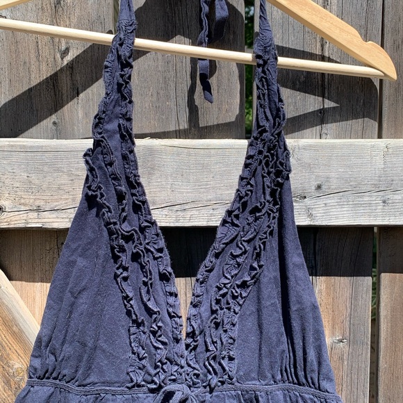 Navy Blue Halter Sundress - Picture 3 of 5